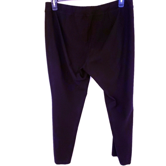 Eileen Fisher Black Pullon Viscose Blend Slim Leg Pants Size L EUC - Picture 3 of 8